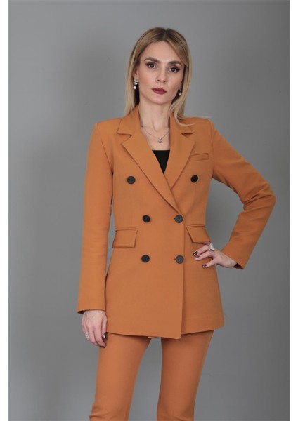 Erkek Yaka Kuruvaze Blazer Ceket-Taba fırsatları
