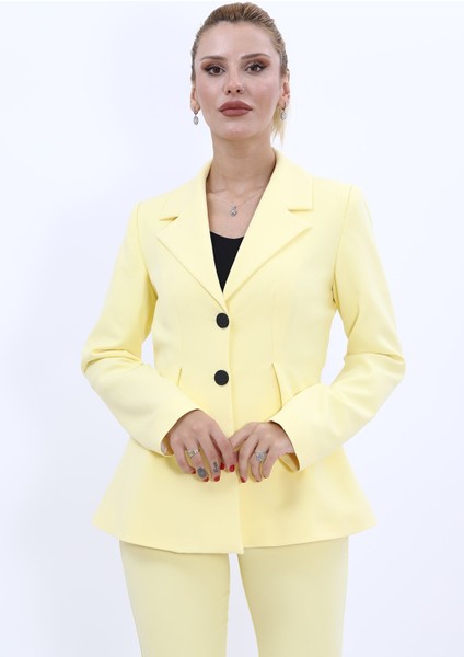 Erkek Yaka Önleri Pileli Ceket-Sarı fırsatları