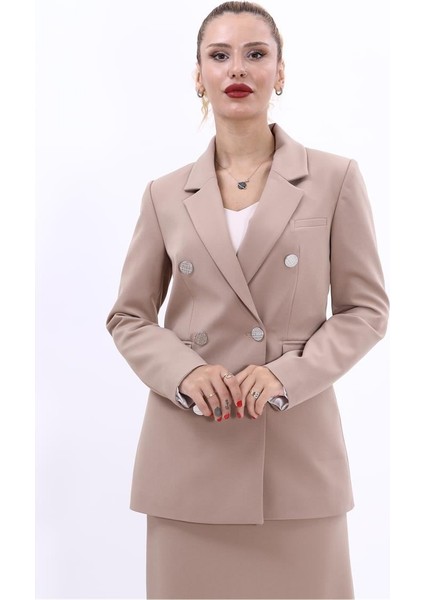 Erkek Yaka Kuruvaze Blazer Ceket-Taş indirimleri