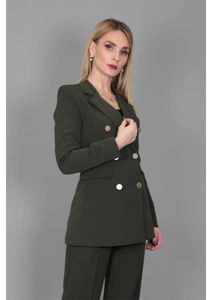 Erkek Yaka Kuruvaze Blazer Ceket-Haki fiyatları