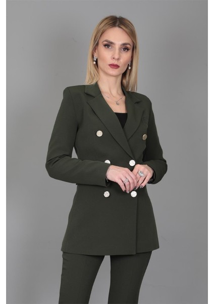 Erkek Yaka Kuruvaze Blazer Ceket-Haki fırsatları