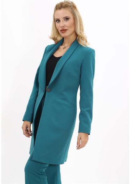 Şal Yaka Cepli Uzun Ceket-Petrol fiyatları