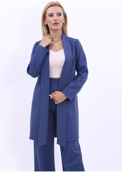 Şal Yaka Uzun Ceket-Indigo fiyatları