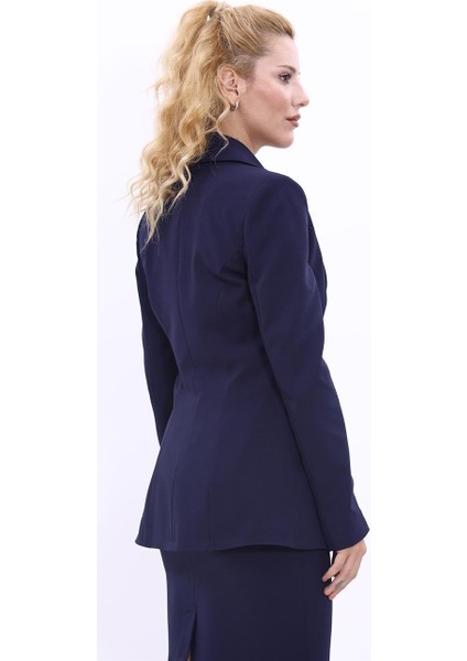 Erkek Yaka Tek Düğmeli Klasik Ceket-Lacivert modelleri