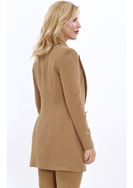 Erkek Yaka Kuruvaze Uzun Ceket-Camel modelleri