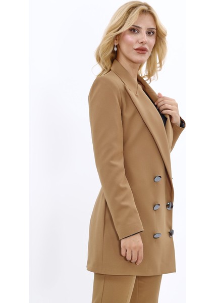 Erkek Yaka Kuruvaze Uzun Ceket-Camel fırsatları