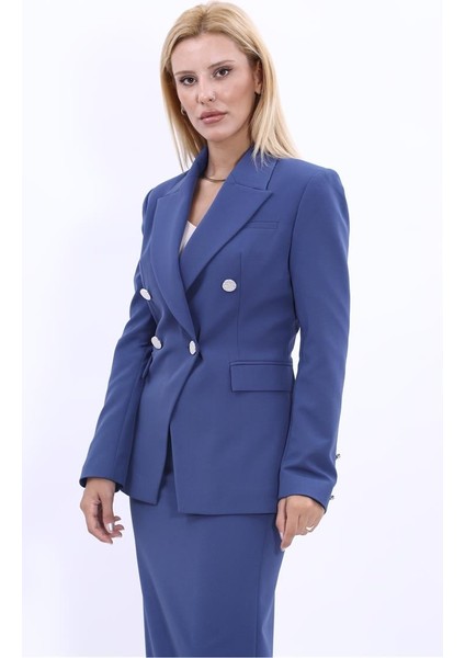 Erkek Yaka Çapraz Ceket-Indigo fiyatları