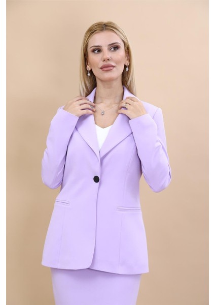 Erkek Yaka Tek Düğmeli Klasik Ceket-Menekşe fiyatları