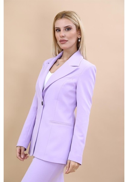 Erkek Yaka Tek Düğmeli Klasik Ceket-Menekşe modelleri