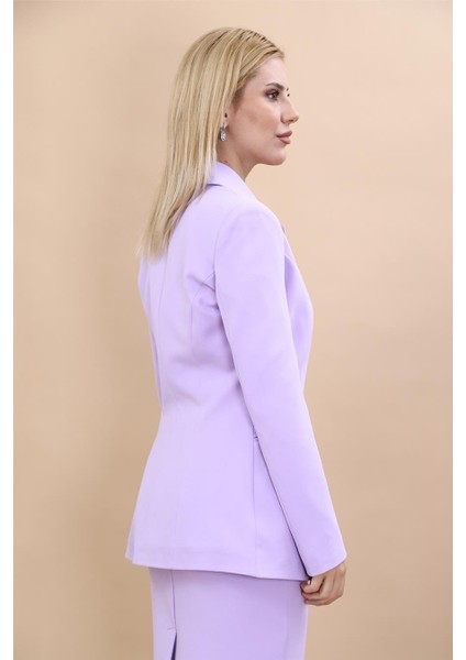 Erkek Yaka Tek Düğmeli Klasik Ceket-Menekşe fırsatları