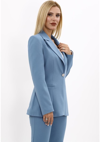 Erkek Yaka Tek Düğmeli Klasik Ceket-Deniz fırsatları