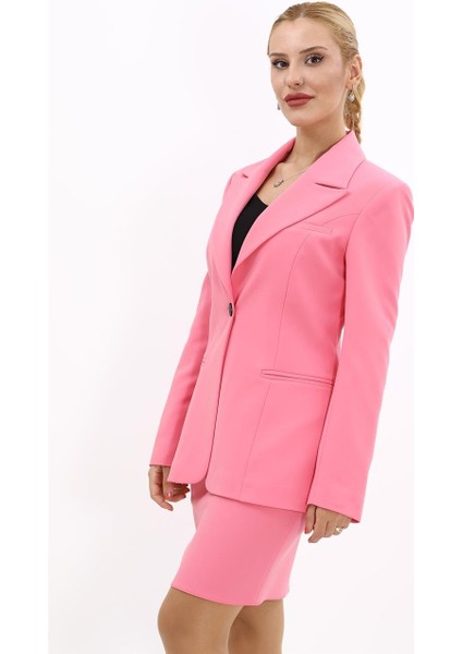 Erkek Yaka Tek Düğmeli Klasik Ceket-Pembe fiyatları
