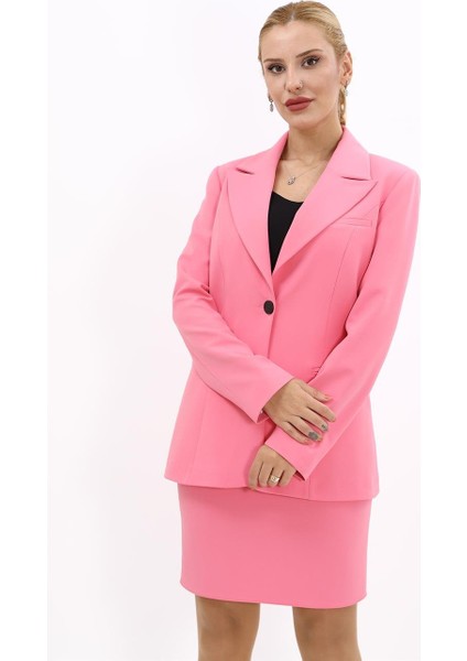 Erkek Yaka Tek Düğmeli Klasik Ceket-Pembe indirimleri