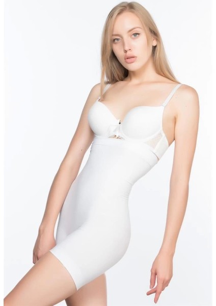 Miraxx Beyaz Emay 7026 Ince Yüksek Bel Paçalı Korse