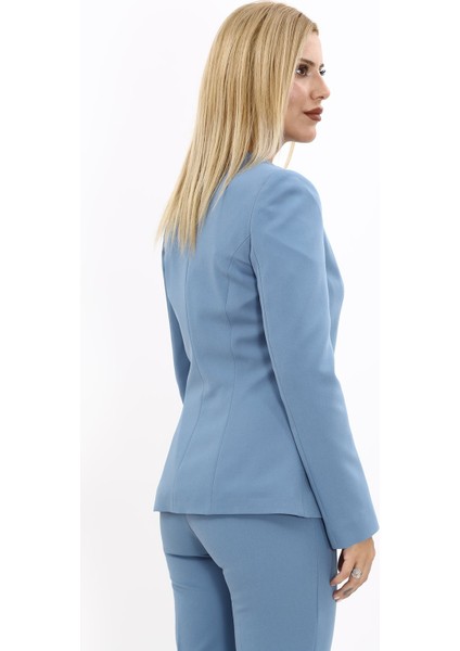 Oval Yaka Yandan Kuplu Klasik Ceket-Deniz modelleri