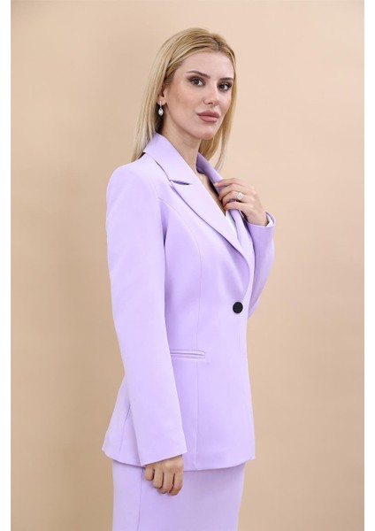 Erkek Yaka Tek Düğmeli Klasik Ceket-Menekşe indirimleri