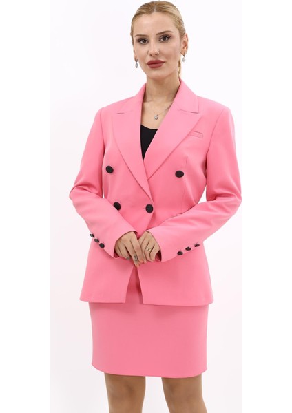 Erkek Yaka Çapraz Ceket-Pembe indirimleri