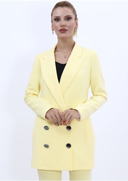 Erkek Yaka Kuruvaze Uzun Ceket-Sarı indirimleri