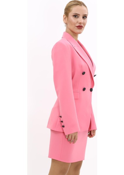 Erkek Yaka Çapraz Ceket-Pembe fırsatları