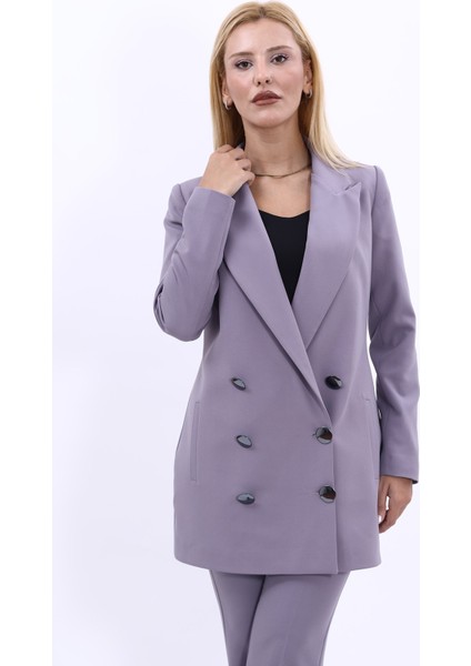 Erkek Yaka Kuruvaze Uzun Ceket-Antrasit