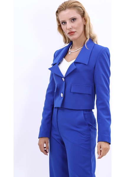 Gömlek Yaka Kısa Ceket-Saks fırsatları