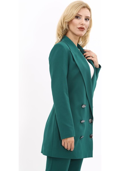 Erkek Yaka Kuruvaze Uzun Ceket-Zümrüt fırsatları