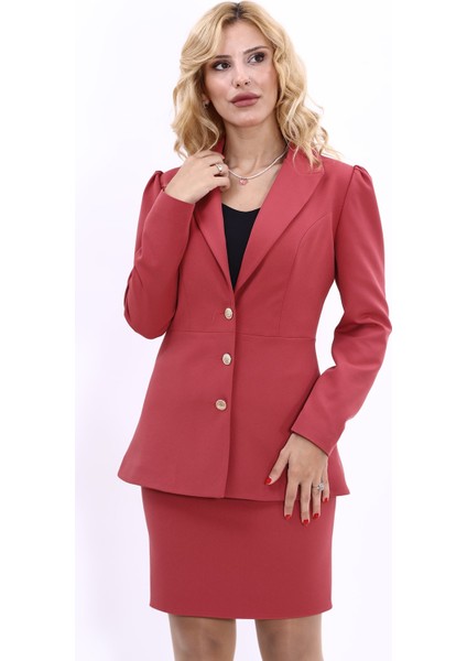 Erkek Yaka Kolu Büzgülü Ceket-Kiremit indirimleri