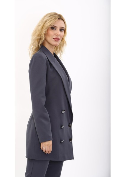 Erkek Yaka Kuruvaze Uzun Ceket-Füme fırsatları