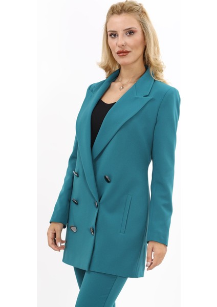 Erkek Yaka Kuruvaze Uzun Ceket-Petrol fiyatları