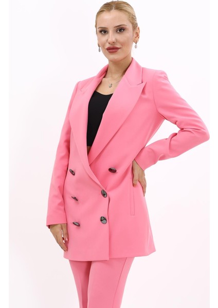Erkek Yaka Kuruvaze Uzun Ceket-Pembe fiyatları