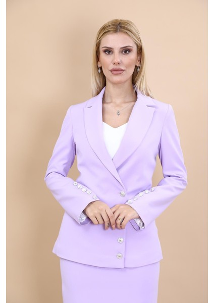 Erkek Yaka Düğme Detaylı Ceket-Menekşe fırsatları