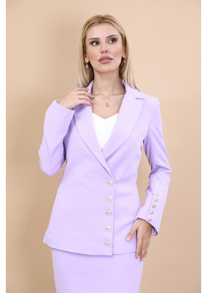 Erkek Yaka Düğme Detaylı Ceket-Menekşe indirimleri