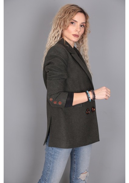 Kaşe Blazer Ceket-Haki fiyatları
