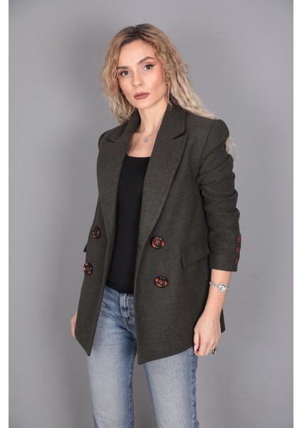 Kaşe Blazer Ceket-Haki indirimleri