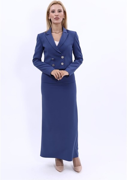 Erkek Yaka Çapraz Ceket-Indigo modelleri