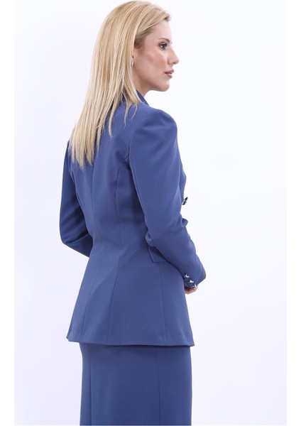 Erkek Yaka Çapraz Ceket-Indigo fırsatları