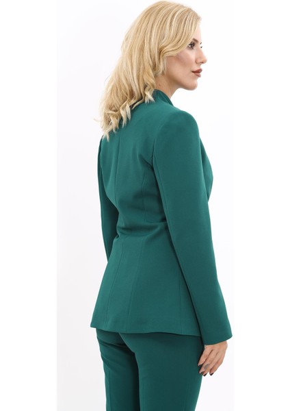 Kendinden Dik Yakalı Ceket-Zümrüt modelleri