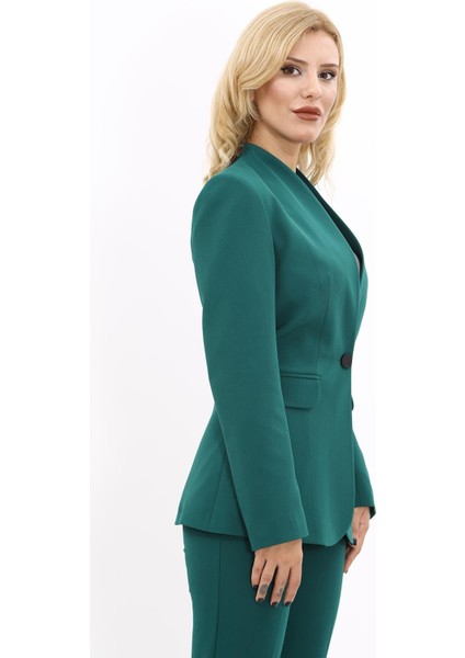 Kendinden Dik Yakalı Ceket-Zümrüt fırsatları