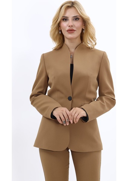 Kendinden Dik Yakalı Ceket-Camel indirimleri
