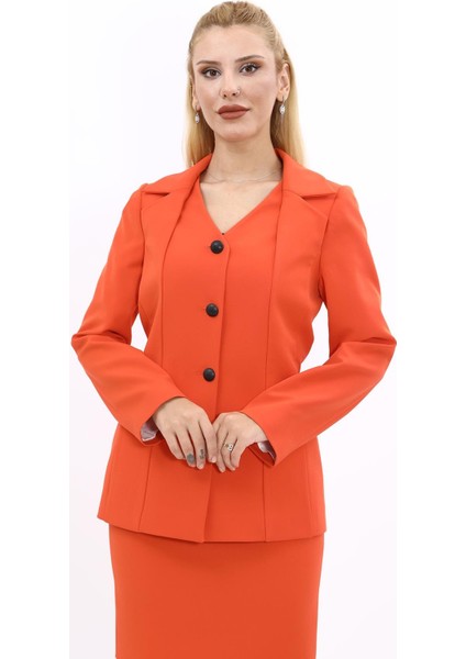 Erkek Yaka Yelek Ceket-Turuncu fırsatları