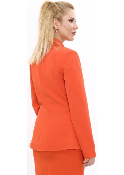 Erkek Yaka Önleri Pileli Ceket-Turuncu fiyatları