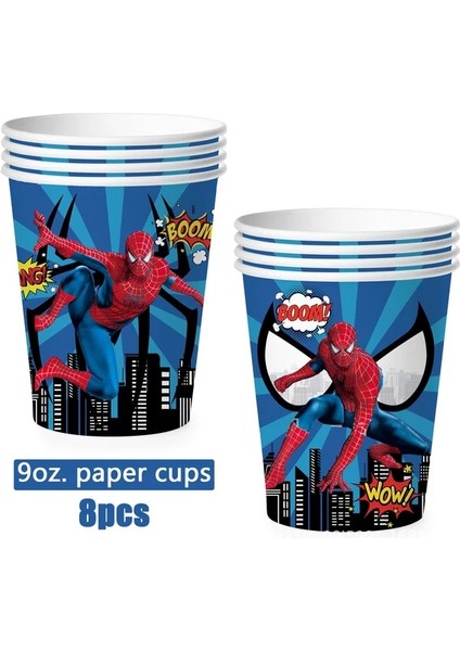 8 Adet 7in Plakalar Örümcek Adam Tek Kullanımlık Sofra Doğum Günü Partisi Dekorasyon Süper Kahraman Balonlar Erkek Bebek Duş Parti Malzemeleri Tabaklar Bardak Peçeteler (Yurt Dışından) indirimleri