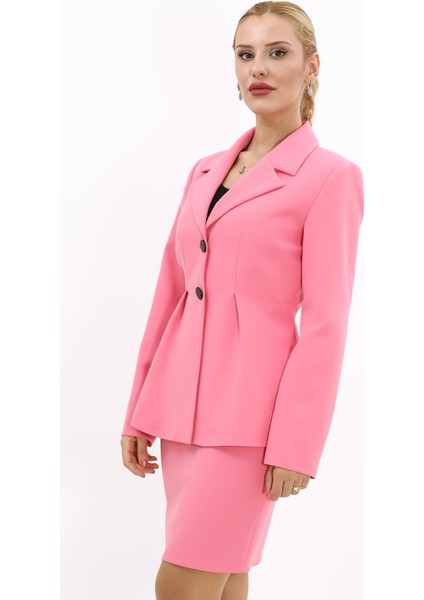 Erkek Yaka Önleri Pileli Ceket-Pembe fiyatları