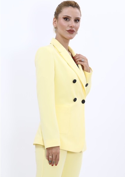 Erkek Yaka Torba Cepli Klasik Ceket-Sarı fırsatları