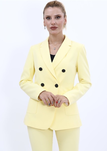 Erkek Yaka Torba Cepli Klasik Ceket-Sarı indirimleri