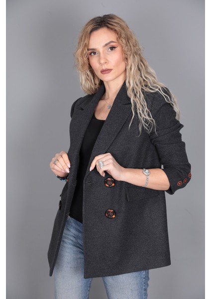 Kaşe Blazer Ceket-Füme fiyatları