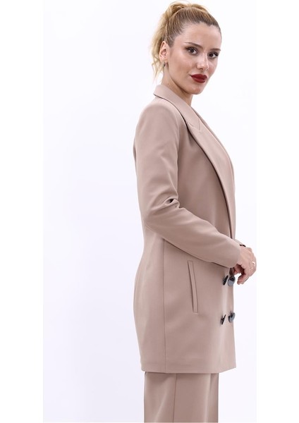 Erkek Yaka Kuruvaze Uzun Ceket-Taş indirimleri