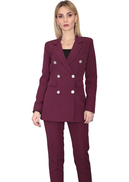 Erkek Yaka Kuruvaze Blazer Ceket-Mürdüm modelleri