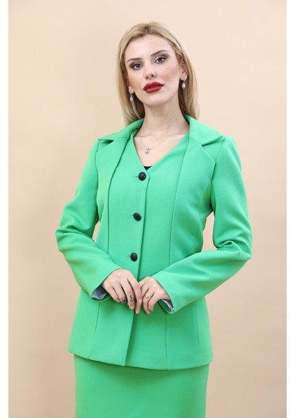 Erkek Yaka Yelek Ceket-Yeşil fırsatları