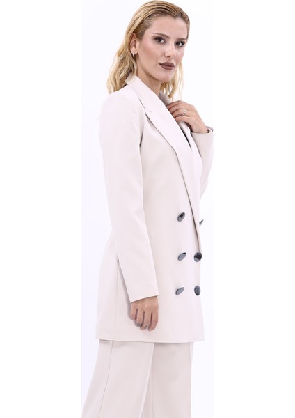 Erkek Yaka Kuruvaze Uzun Ceket-Bej fırsatları